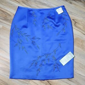 🔹️NWT Vintage Zola Evening Blue Beaded Formal Skirt Size 12